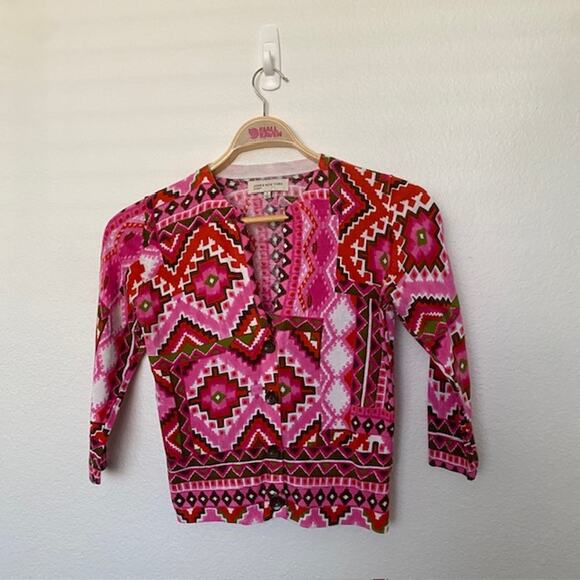 Jones New York Sport Cardigan Azalea Print Open Neck Top 3/4 Sleeve Women Small - Picture 9 of 9